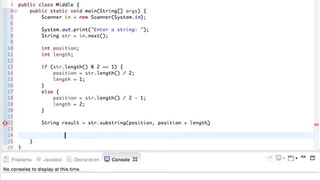 Extract the middle of a string (Java) смотреть онлайн