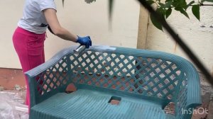 Чем покрасить пластиковую садовую мебель ?