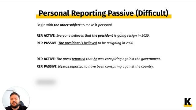Passive Sentences With Reporting Verbs
