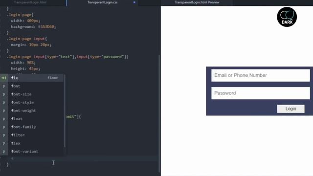 Transparent Login Page with HTML and CSS смотреть онлайн