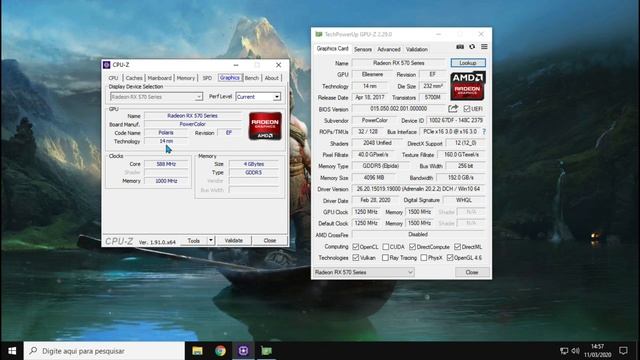 MEU SISTEMA, CPU-Z Xeon E3 1270 V2 + GPU-Z Rx570 4GB