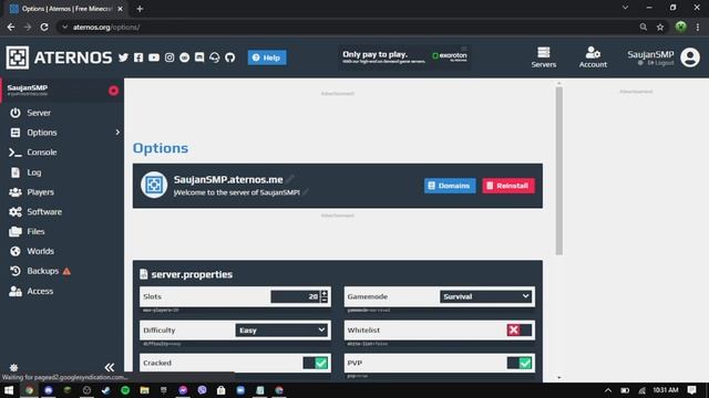 How to customize aternos server settings смотреть онлайн