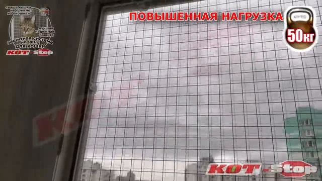 ?Сетка Решетка антикошка от падения кошек из окон КОТ-Stop НА БАЛКОННОЕ ОКНО стационарная Заказ 307 смотреть онлайн