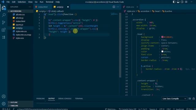 How to create an accordion using HTML SASS and jQuery смотреть онлайн