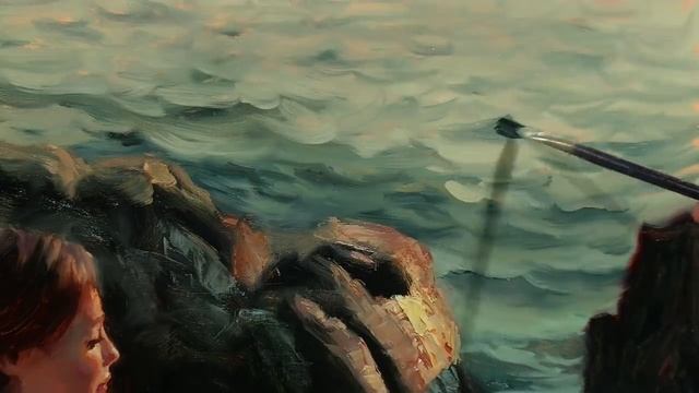 Sunset figure painting by Vladimir Volegov смотреть онлайн