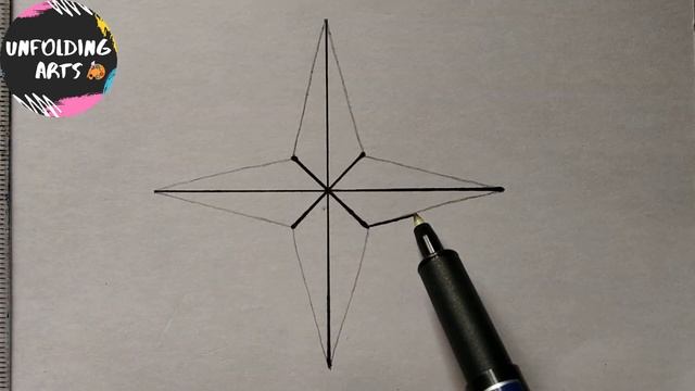 How to draw 4 pointed star | Unique & Colorful Ninja star | Beautiful & easy step by step | 2d star смотреть онлайн