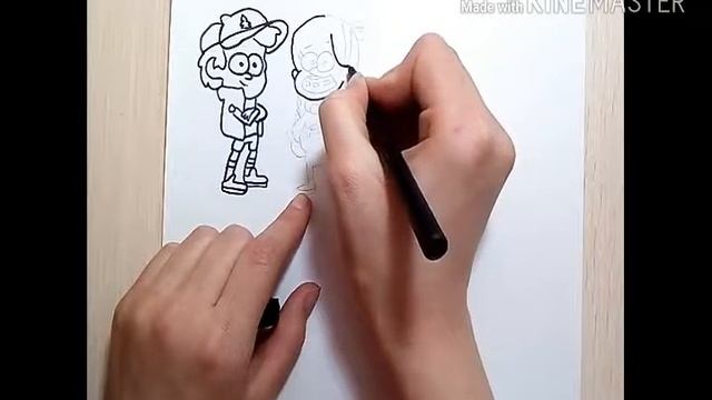 | |Drawing Dipper and Mable from Gravity Falls || Рисуем Диппера и Мэйбл из Гравити Фолз | | смотреть онлайн