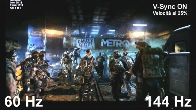NVIDIA G-Sync: 60 Hz vs 144 Hz | Metro Last Light | V-Sync ON | Divisione verticale - TVtech смотреть онлайн