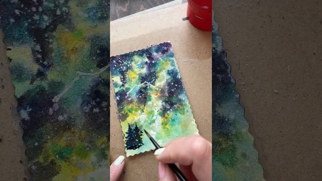 Рисуем ночное небо акварелью #акварель #watercolor #рисование #акварельнаяживопись #урокирисования смотреть онлайн