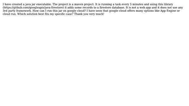 How to run a java jar that writes records periodically on firestore database, on google cloud? смотреть онлайн