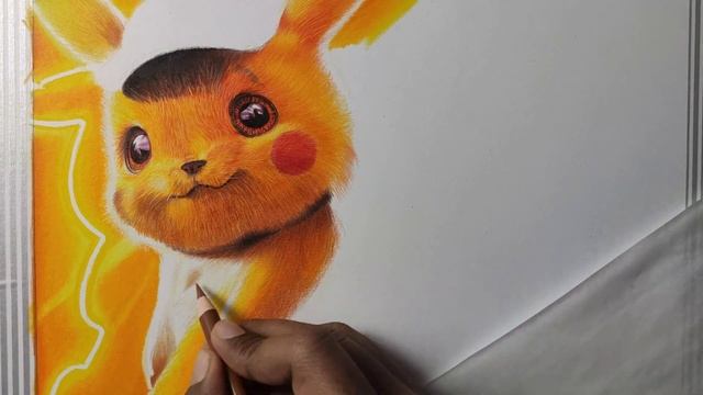 Drawing Pokémon: Detective Pikachu Using Brustro Coloured Pencils смотреть онлайн