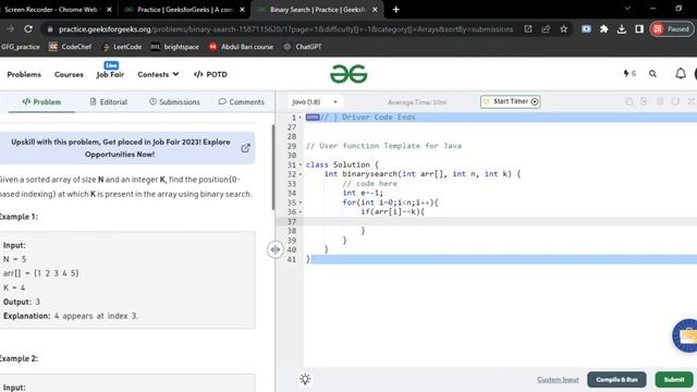 Basic code of Binary Search in java смотреть онлайн