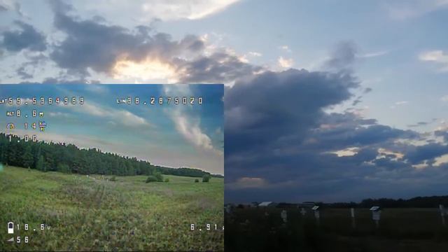 Полет квадрокоптера с аккумулятором 5S. 07.2021. смотреть онлайн
