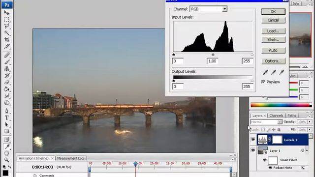 28 Работа с видео в Photoshop CS3 Extended Применение фильтров и корректирующих слоев ко всем ка смотреть онлайн