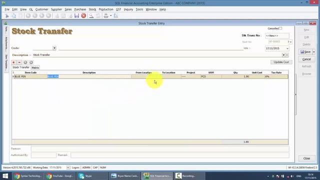 SQL ACCOUNTING SYSTEM GST 047 STOCK TRANSFER смотреть онлайн