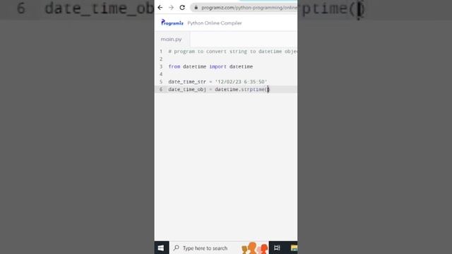 Convert string date to datetime object in python | use of strptime | datetime format#python#strptim смотреть онлайн