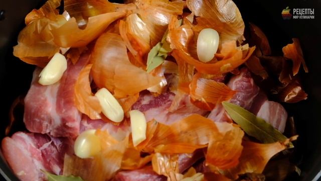 Свиная грудинка в луковой шелухе смотреть онлайн