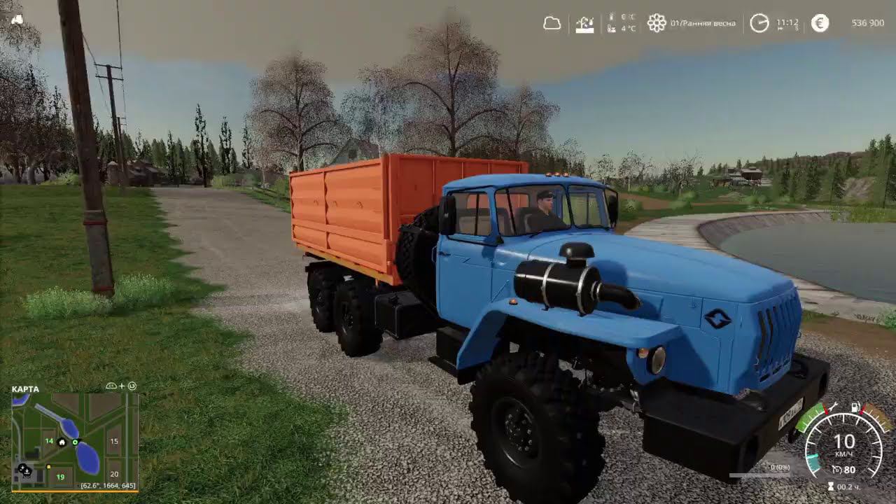 (PS4 Pro) FS19 карта Сосновка на консоли. смотреть онлайн