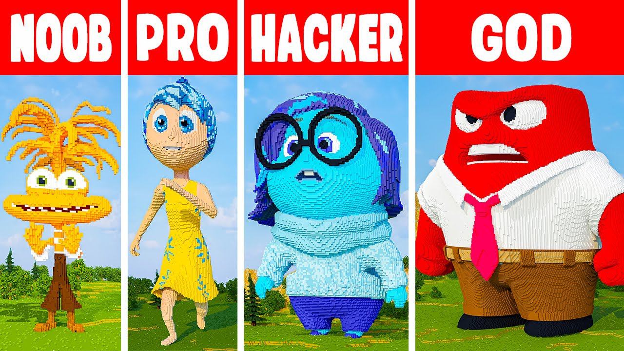 INSIDE OUT 2 STATUE BUILD CHALLENGE - NOOB vs PRO vs HACKER vs GOD смотреть онлайн