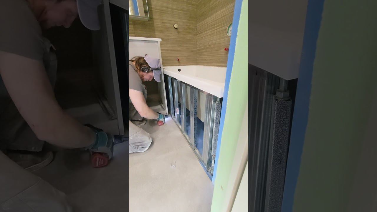 Как сделать экран под ванну из гипсокартона под плитку