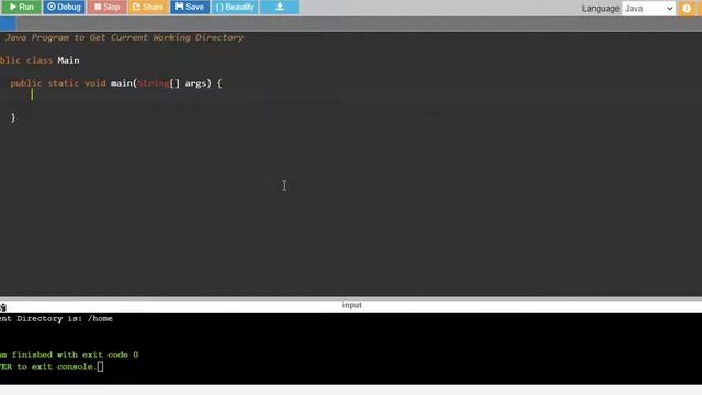Java Program to Get Current Working Directory смотреть онлайн