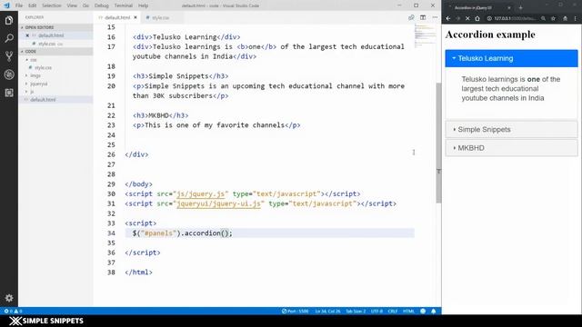 52 - Accordian Widget in jQuery UI | jQuery Tutorials for Beginners | jQuery UI Library смотреть онлайн