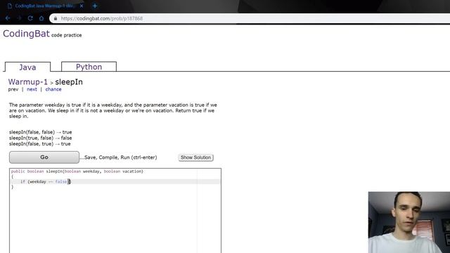 Java Tutorial For Beginners | CodingBat Java | Warmup 1 sleepIn смотреть онлайн