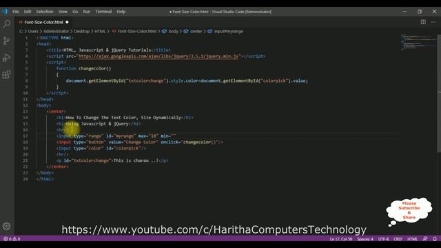 HTML web design change text font size and color dynamically jquery html web design смотреть онлайн