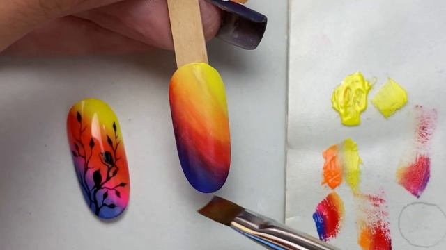 Мк Диагональный градиент, птички на веточках. смотреть онлайн