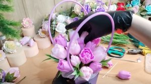 Мыловарение /букеты в сумочках /подготовка сумочки к сборке букета/тюльпаны