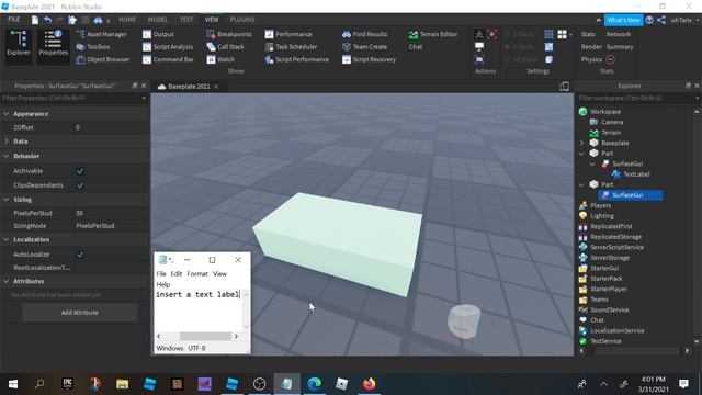 How to Make a Part with a Text Label in Roblox Studio смотреть онлайн