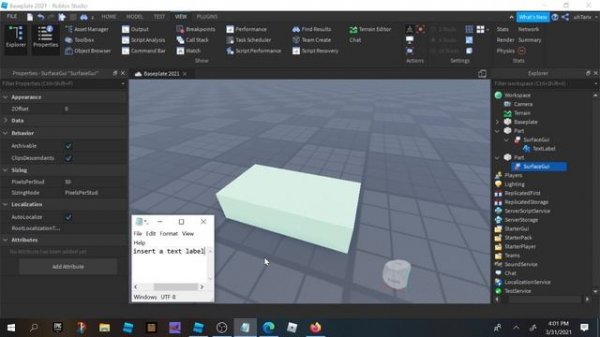 How to Make a Part with a Text Label in Roblox Studio