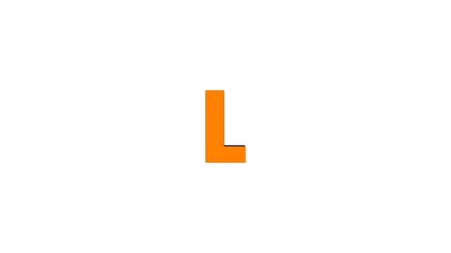 Alphabet L 3D rotation Lottie JSON animation смотреть онлайн