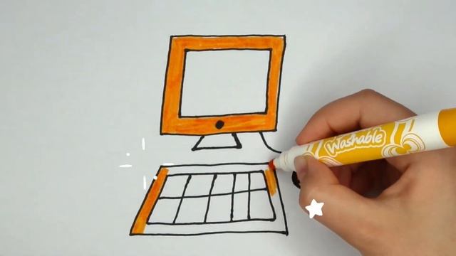 How to draw computer / рисованные компьютер для детей / bolalar uchun kompyuter rasmini chizish смотреть онлайн