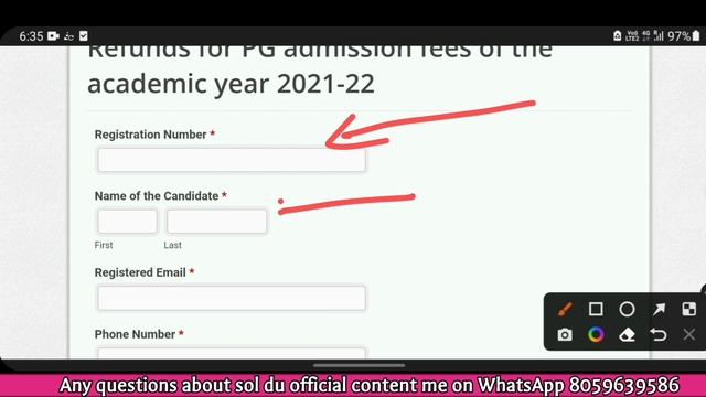 Refund for pg admission fees 2022| PG admission cancellation Form | sol du pf refund form | du sol смотреть онлайн