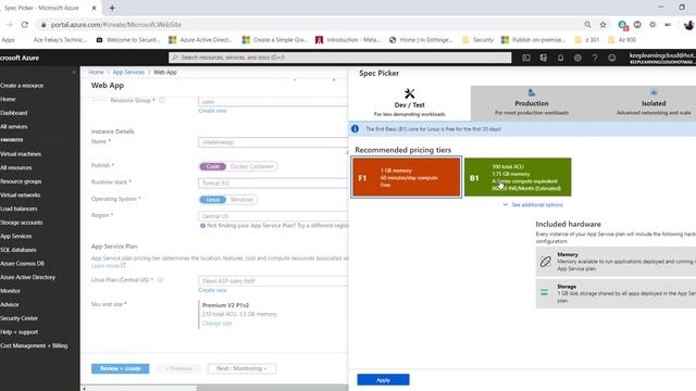 3 App Service Plan pricing tiers смотреть онлайн