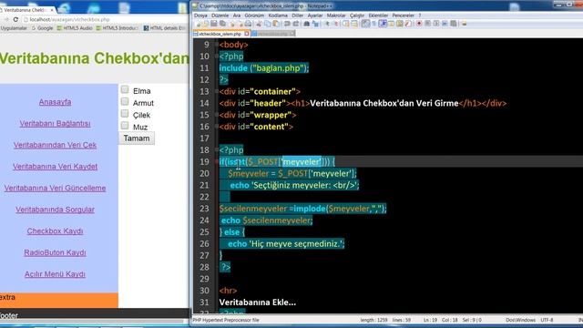 PHP 19 - CheckBox ve Veri Tabanı İşlemleri смотреть онлайн
