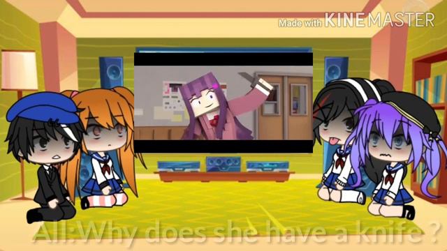 ||GACHA LIFE||Yandere Simulator Reacts To Just Monika/Super Lazy And CRINGE \original?