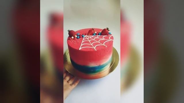 Тортик 《Человек-паук》для замечательного мальчика. Spiderman Cake For Boy.