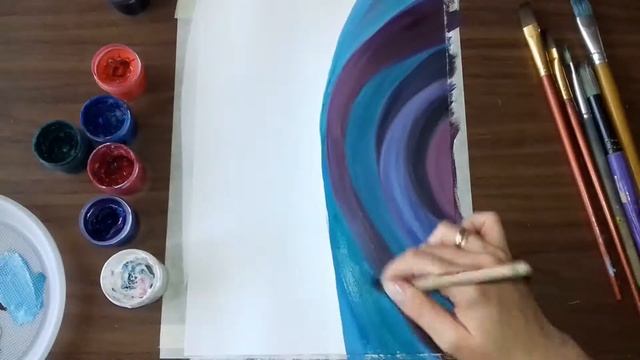 Рисуем абстракцию гуашью. Часть 1. смотреть онлайн
