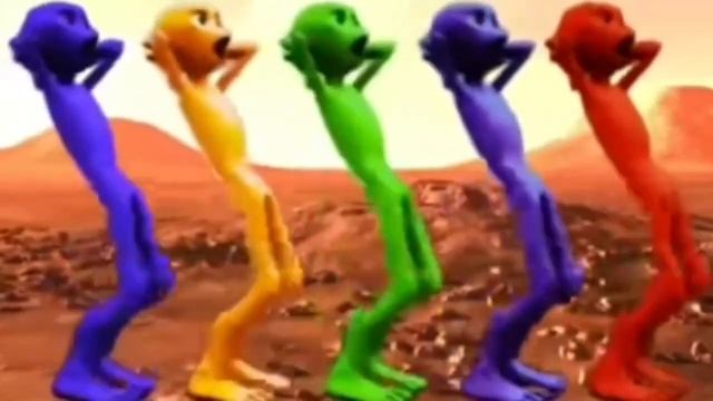 Разноцветный зелёный человек.