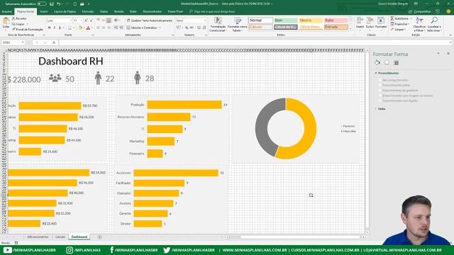 Como Criar um Dashboard no Excel do zero (Dashboard RH) смотреть онлайн