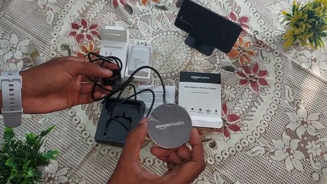 amazon basics wireless charger, demo on samsung s21FE Wireless Charger & Adapter for all devices💯 смотреть онлайн