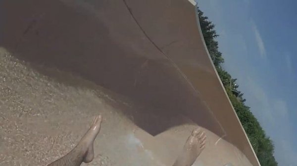 Fasouri Watermania Waterpark Limassol - Riding the Brown triple ring Water Slide