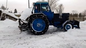 Мтз 80. Чистка снега 2018.