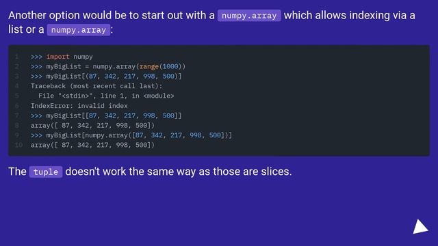 Explicitly select items from a list or tuple смотреть онлайн