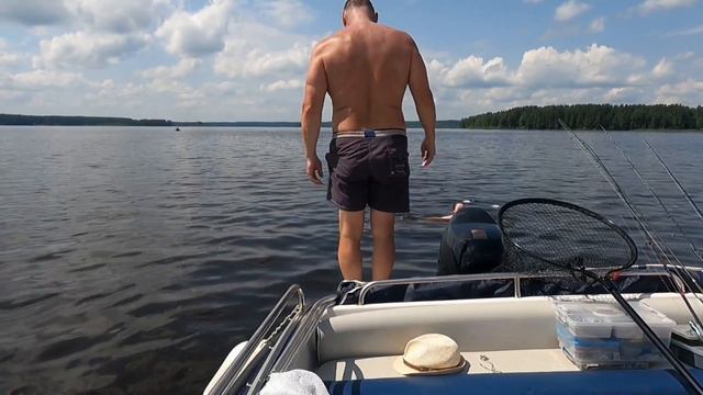 Жара под 40, вода выше 30. Можно купаться голышом!!! Рыбаков нет❌. Полный штиль.Щука на 1.5 кг. смотреть онлайн
