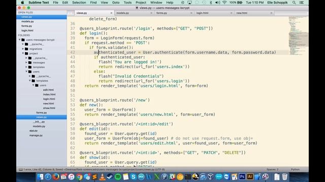Intermediate Flask - Authentication and Authorization with Flask-Bcrypt смотреть онлайн