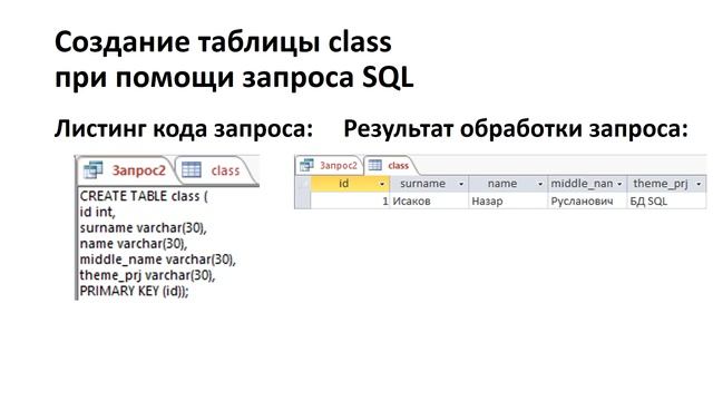 Информатика 10 класс. Практикум "Разработка БД в MS Access с использованием запроса SQL" смотреть онлайн
