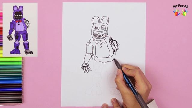 How to draw Withered Bonnie - FNAF Characters смотреть онлайн